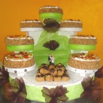 Entremets sur présentoir pour mariage